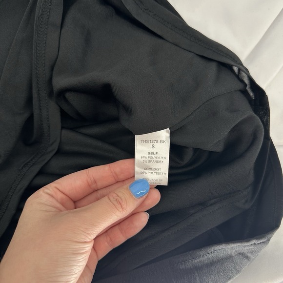 Anthropologie THML Sz S Black Textured Puff Sleeve‎ Romantic Mini Shift Dress - Picture 6 of 9